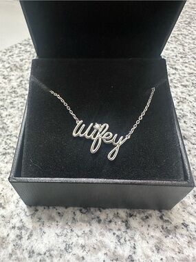 Kay Jewelers Silver 'Wifey' Script Necklace
